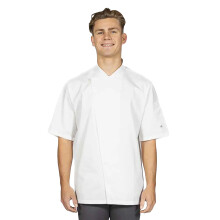 (S, White) ADC Unisex Adult Asymmetric Chef Jacket