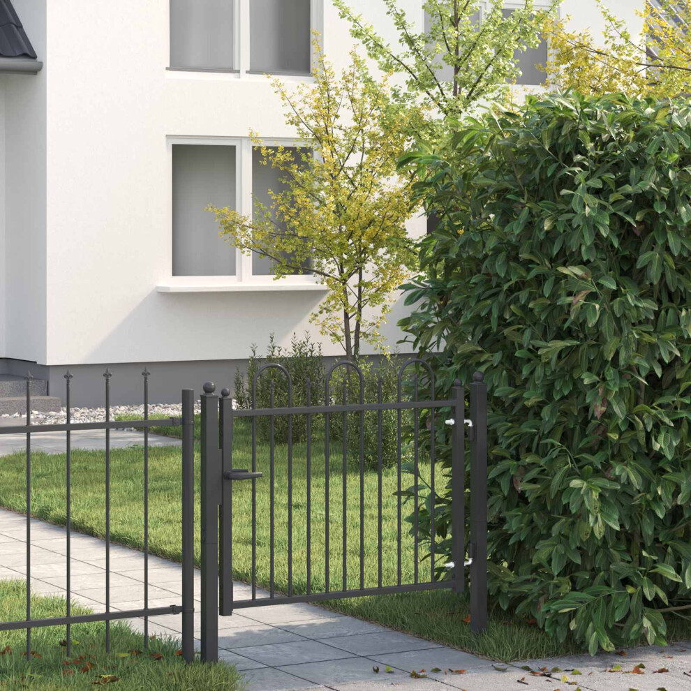 Vidaxl Fence Gate Horst 100 X 75 Cm Metal Black Lockable 8721364816367