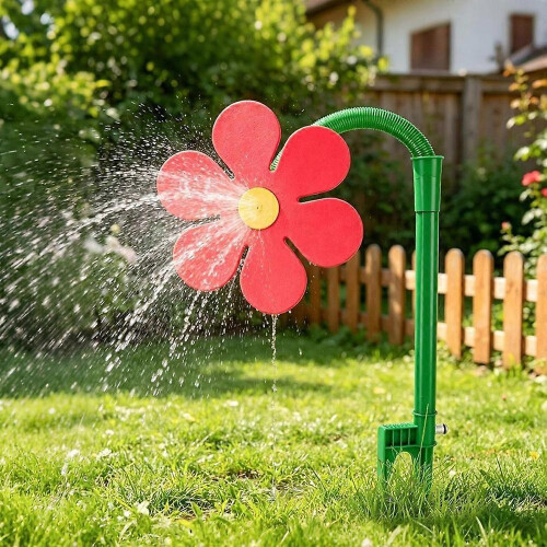 (White) Crazy Dancing Daisy Funny Water Sprinkler Lawn 2