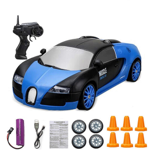 (Blue) Mini 1:24 RC Driftbil Höghastighets för Vuxna 2