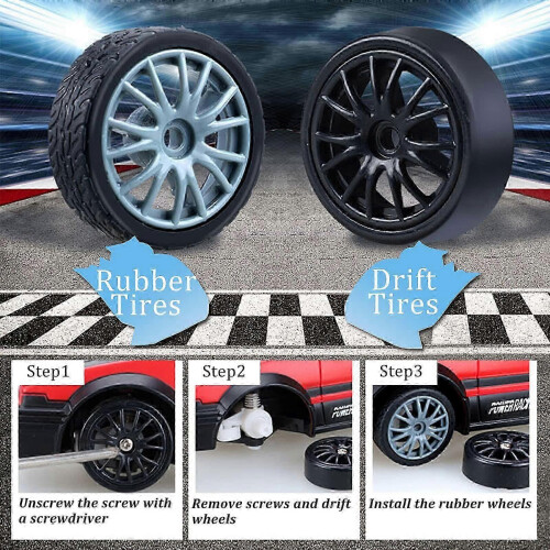 (Llight Blue) Mini 1:24 RC Driftbil Höghastighets för Vuxna 2