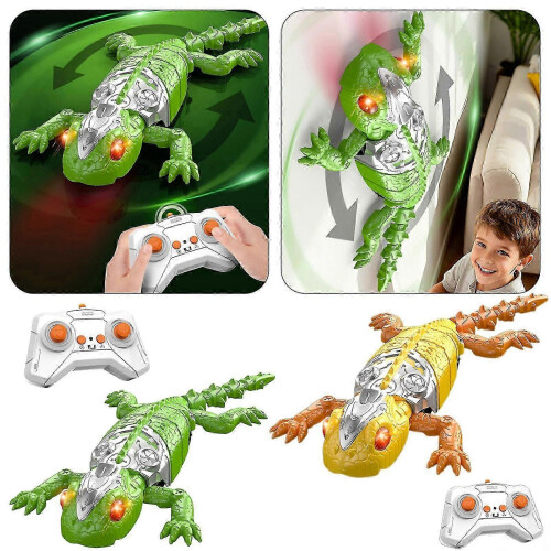 (Yellow) Remote Control Wall Crawling Gecko Robot for Floor Ceiling Climbing RC Car Toy 1