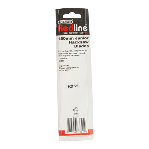 Draper Draper Redline Junior Hacksaw Blades 150mm 32TPI 10 Pack 1