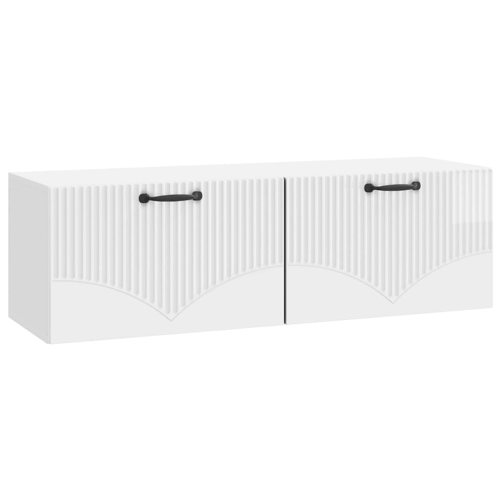 Vidaxl Wall-Mounted Tv Cabinet High Gloss White 98 X 31 X 30 Cm