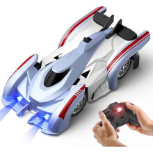 Wall Climbing RC Car 360 Rotating Stunt Toy Rechargeable High Speed with Lights for Kids