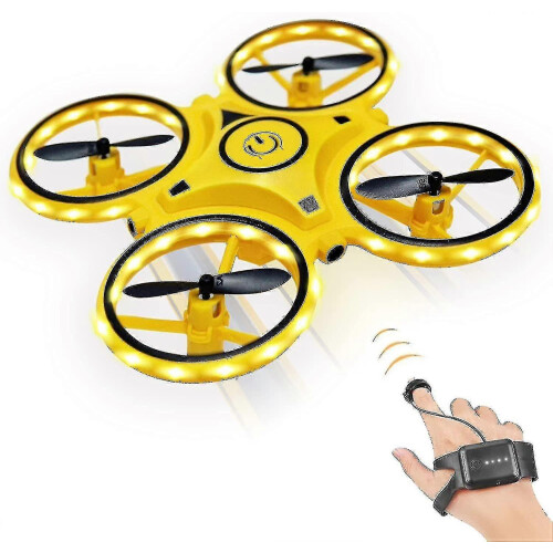 Kids Mini Drone Gesture Hand Control Sensor Indoor RC Quadcopter 360 Flips LED Light