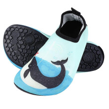 Chaussures de bain pour enfants à motif baleine bleue, antidérapantes et imperméables, idéales pour la plage, la piscine et le surf (taille S).
