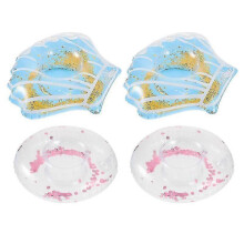 AURA Lot de 12 sous-verres gonflables ronds de 24 x 20 cm, multicolores, pour s'amuser dans les parcs aquatiques et sous la douche.