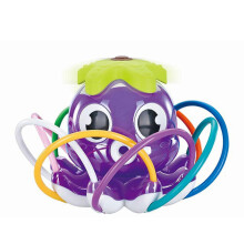 Arroseur d'eau pieuvre avec tuyau rotatif de 8 pouces, jouet interactif pour pelouse, jardin, mariage, violet