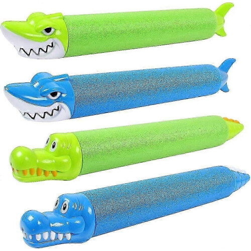 4-pack hajformade superdränkbara vattenpistoler för barnpool sommarstridsleksaker