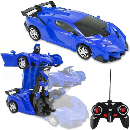 Fjernstyrt 2-i-1 transformerende robotbil med LED-effekter og drift