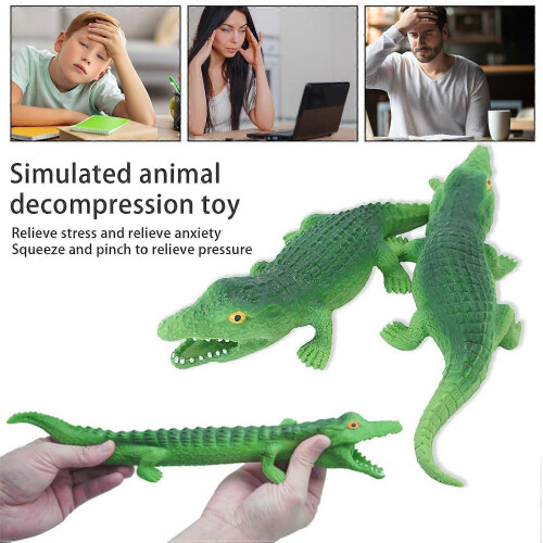 Grön Krokodil Långsam Rebound TPR Stressavlastning Stretch Sensorisk Fidget Squeeze Leksak 2
