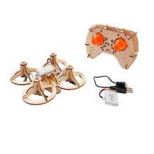 Drewniany zdalnie sterowany quadrocopter DIY, edukacyjny model inżynierii fizyki, zdalnie sterowany dron