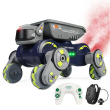 2.4GHz RC Spray Car 360 Rotating Gesture Robot Dog Lights Music Gift for Kids Green