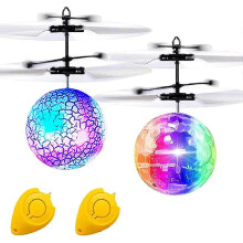 Confezione da 2 elicotteri radiocomandati Flying Ball, perfetti come regalini di Natale per bambini e bambine, con luce LED.