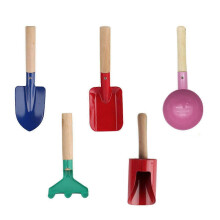 6Pcs Kids Gardening Tools Sturdy Wooden Handle & Metal Sand Toys Set Outdoor
