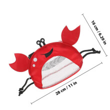 Sac de plage en filet en forme de crabe pour la collecte de coquillages par les enfants, en PVC rouge