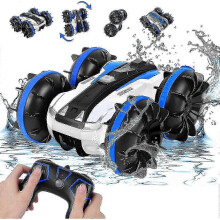 Amfibisk 2,4 GHz höghastighets RC stuntbil 4WD 360 roterande terrängmonstertruck för pojkar