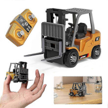 1:64 Skala RC Gaffeltruck i Legering med Ljus och Ljud, Dubbellägeskontroll för Barn