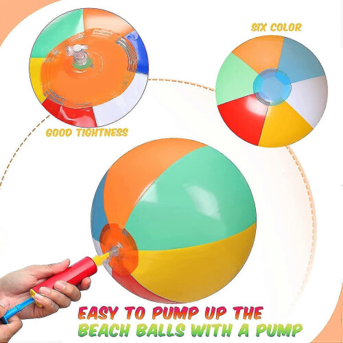 Inflatable Rainbow Beach Ball for Kids and Adults 10pcs 1