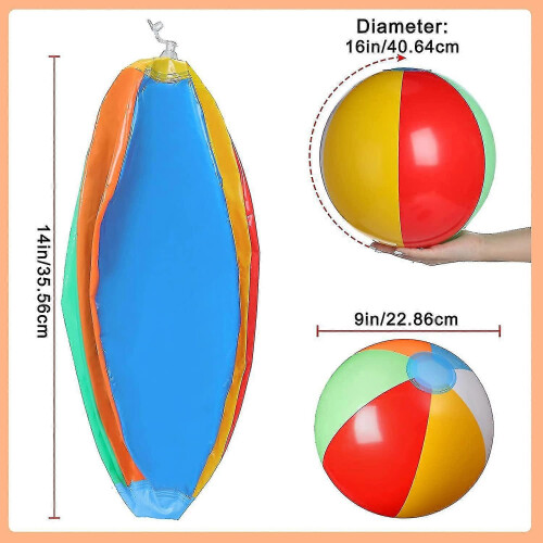 Inflatable Rainbow Beach Ball for Kids and Adults 10pcs 2