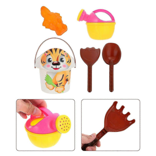 Set di giocattoli da spiaggia in plastica per bambini con secchiello e 1 set di divertimento 1
