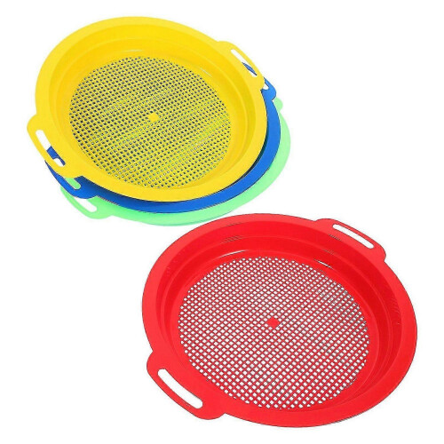 Set di 4 setacci di plastica per sabbia, giocattoli per bambini da spiaggia. 1