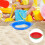 Set di 4 setacci di plastica per sabbia, giocattoli per bambini da spiaggia. 3