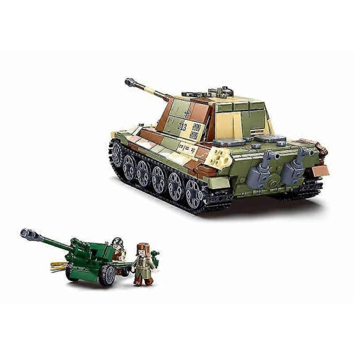 MOC WWII Winter Tiger Attack Tunga Tank Flygplan Pusselmontering Militär 2