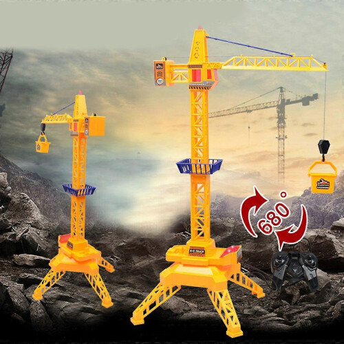 Realistic Remote Control Tower Crane Toy for Kids Boys Age 6+ Plastic Multicolor Gift 1