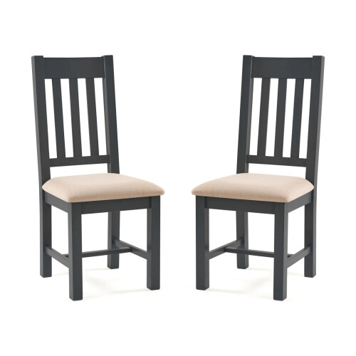 Set Of 2 Bordeaux Dining Chairs Dark Grey 1