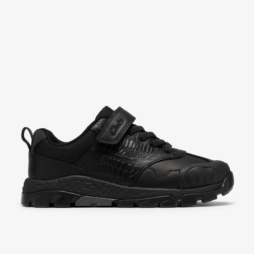 Clarks Boys Black  Steggy 2 Soar K School Shoes - Size 10/G (Wide) Kids - Image 3