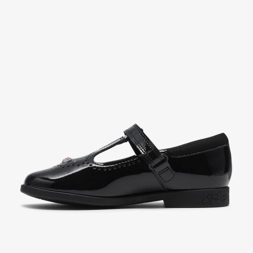 Clarks (Standard, 10 (Children's)) Lock Wish K. Black Pat 1
