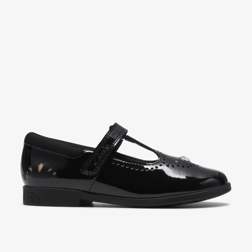 Clarks (Standard, 10 (Children's)) Lock Wish K. Black Pat