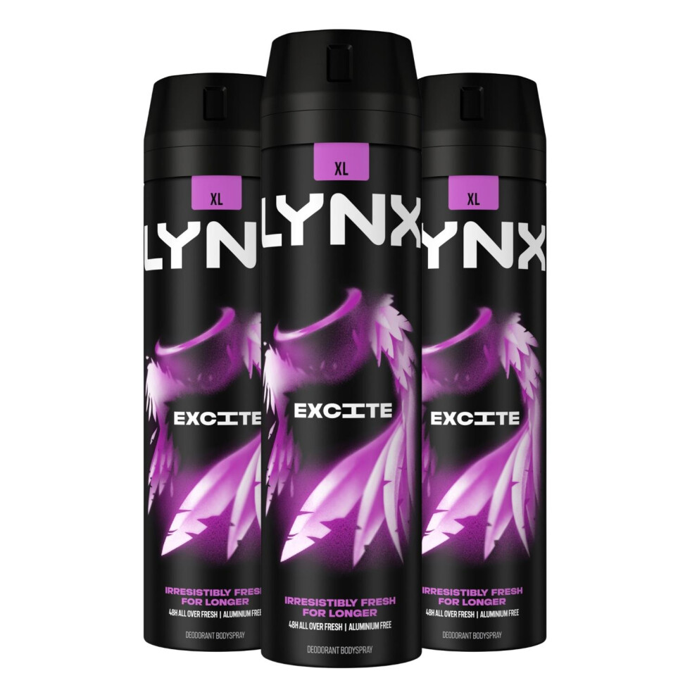 Lynx Xl 48-H High Definition Fragrance Excite Body Spray 200Ml, 3Pk
