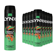 Lynx Body Spray Jungle Fresh 48H Protection High Definition Fragrance, 12x200ml