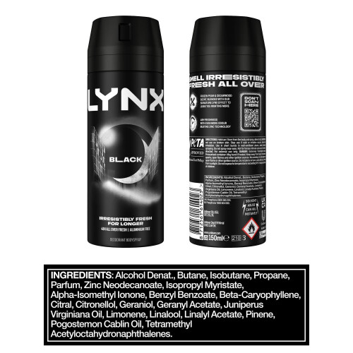 Lynx Lynx Bodyspary Deodorant Black 150ml