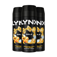 (Buy 3) Lynx Body Spray Gold 48-H High Definition Fragrance Deo For Men, 150ml