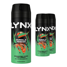 Lynx Body Spray Jungle Fresh 48H High Definition Fragrance Deodorant 150ml, 3pk