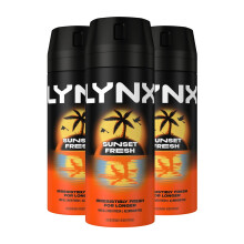 (Buy 3) Lynx Sunset Fresh Men's Deodorant Body Spray, 150ml
