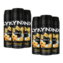 Lynx Body Spray Deodorant, Gold, 6 Pack, 150ml