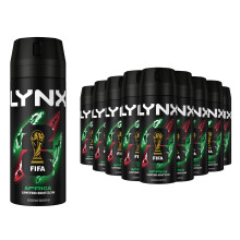 Lynx Africa Body Spray Deodorant 48Hrs High Definition Fragrance 150ml, 12 Pack