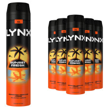 (Buy 6) Lynx Sunset Fresh Deodorant Body Spray 48H Fresh, 250ml