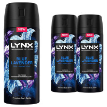 (Buy 3) Lynx Fine Fragrance Collection Blue Lavender Deodorant Body Spray 150ml