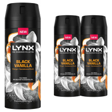 (Buy 3) Lynx Fine Fragrance Collection Black Vanilla Deodorant Body Spray 150ml