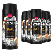 (Buy 6) Lynx Fine Fragrance Collection Black Vanilla Deodorant Body Spray 150ml