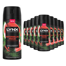 Lynx Men Deodorant Watermelon Freeze with 72Hrs Freshness 150ml, 12 Pack