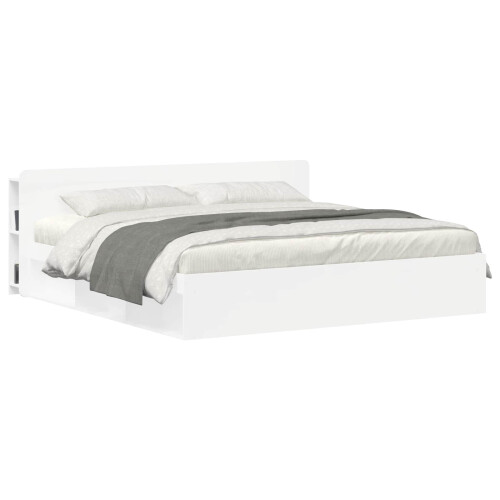VidaXL vidaXL Headboard Cabinet with Storage White Engineered Wood 2