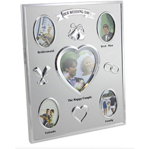 'Our Wedding Day' Silver Plated 5 Picture Multi Photo Frame 2