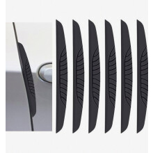 Set of 6 Premium Car Door Sill Protectors, Black Rubber Edge Guards for Door Threshold Protection
